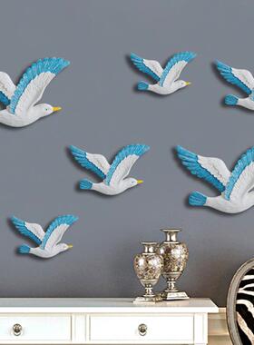 地中海风格树脂海鸥飞鸟海鸟海洋摆设创意背景墙壁挂件家居装饰品