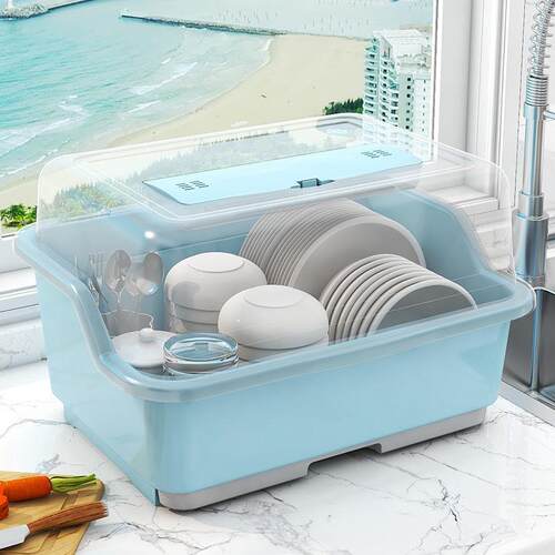 厨房碗筷收纳盒特大小号塑料碗柜抽屉式沥水碗架家用多功能置物架