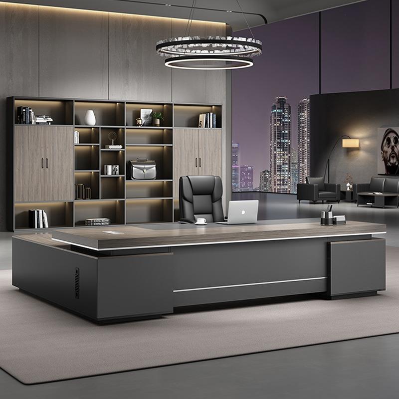 办公桌老板桌椅组合书柜总经理办公室总裁大班台简约现代办公室桌
