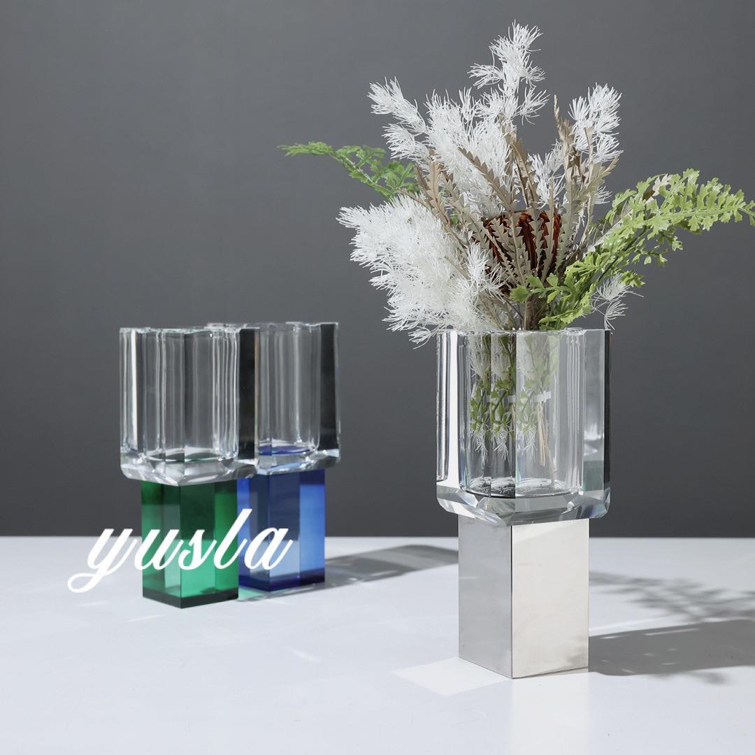 简约玻璃客厅茶几柜插干花瓶餐厅别墅样板间桌面花器摆件软装饰品