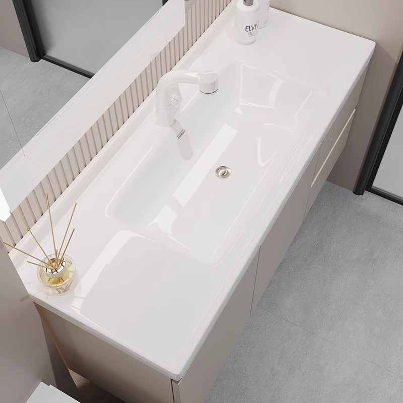 进深40cm宽超薄极窄长型浴室柜小户型窄边款陶瓷一V体盆洗手台组