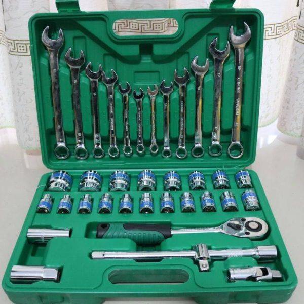 32件套筒扳手37件汽修工具开口梅花扳手家用工具组套手动工具