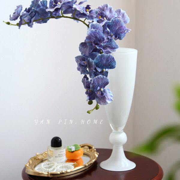 白色法式高脚花瓶摆件电视柜家居轻奢装饰品客厅餐桌插花摆设花器