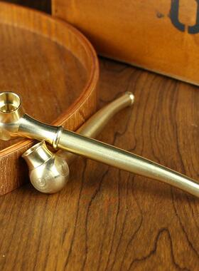 黄铜可过滤烟嘴男士烟杆高级可循环男士烟斗纯铜摆件创意铜工艺品