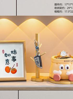 创意摆件仿纸袋树脂杂物整理玄关收纳装饰 家居茶几客厅桌面摆件