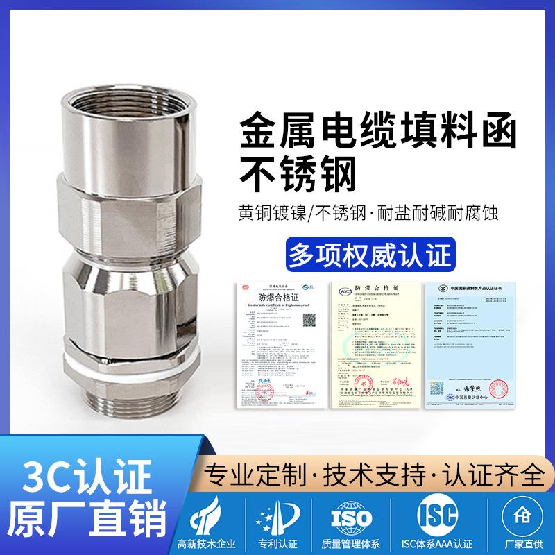 304不锈钢电缆防水接头防爆填料函铠装接管式格兰头 金属电缆接头