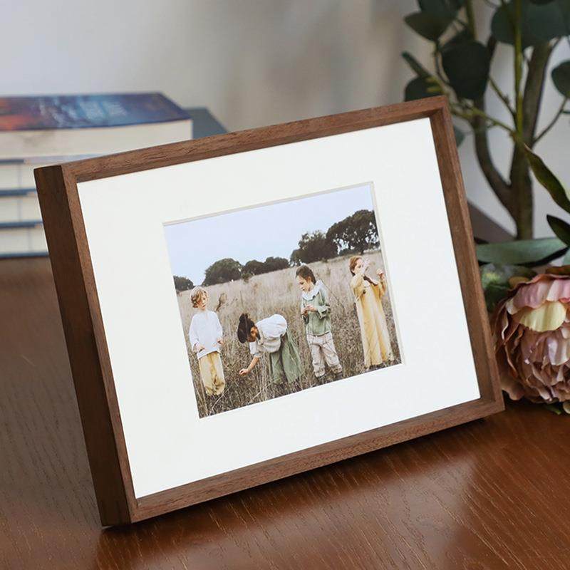照片墙相框摆台实木质6寸 7寸 8 a4洗照片挂墙20寸黑胡桃装裱画框