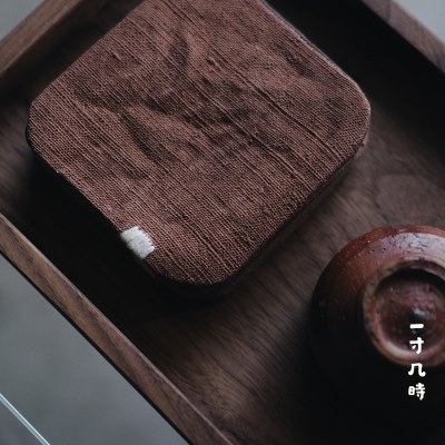 一寸几時｜日式手工织物土布艺柿子染手缝公道茶杯垫古拙创意礼品
