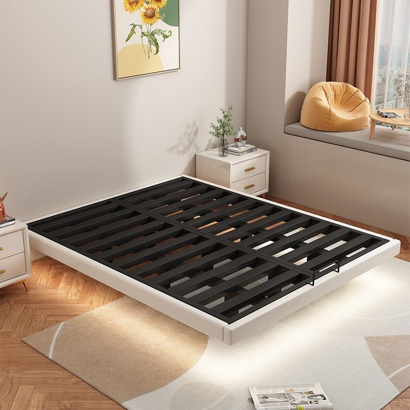 悬浮床铁艺床现代简约家用榻榻米无床头排骨床加粗加W厚铁架悬空