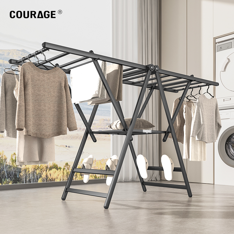 铝合金晾衣架落地折叠q室内式阳台可晒衣架晒被子神器家用凉晾衣