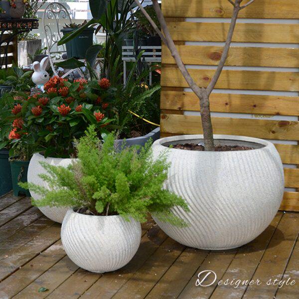 镁泥超大号花盆圆形种树客厅绿植园水户外别墅庭院组合艺术高级感