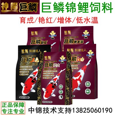 神阳巨鳞锦鲤饲料比赛级鱼粮藏本三色红白低水温增体增色鱼食1kg