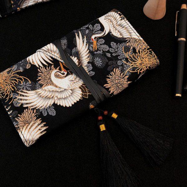 国潮古风黑色卷笔袋钢笔笔帘学生帆布女简约大容量文具袋送,文具电教/文化用品/商务用品,笔袋,淘宝优惠券,粉丝福利购,淘宝优惠卷