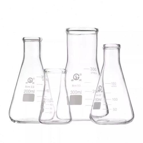 申玻广口玻璃三角烧杯宽颈烧瓶250/500ml锥形刻度量杯加厚耐高温