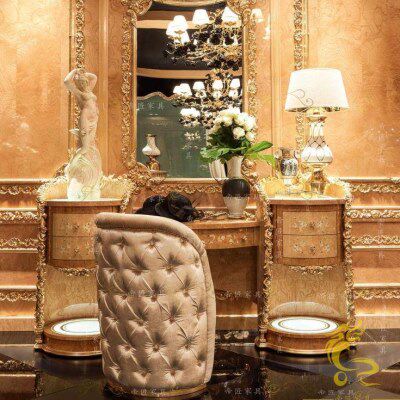 欧式新古典家具实木手工雕刻梳妆台梳妆镜梳妆凳化妆台化妆镜定制