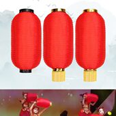 梦娃说唱中国红表演专用红色灯笼中国风喜庆舞蹈道具连串可折叠