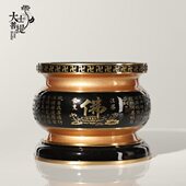 供佛香炉纯铜心经居室供观音供奉立香炉线香插家用檀香炉仿古摆件