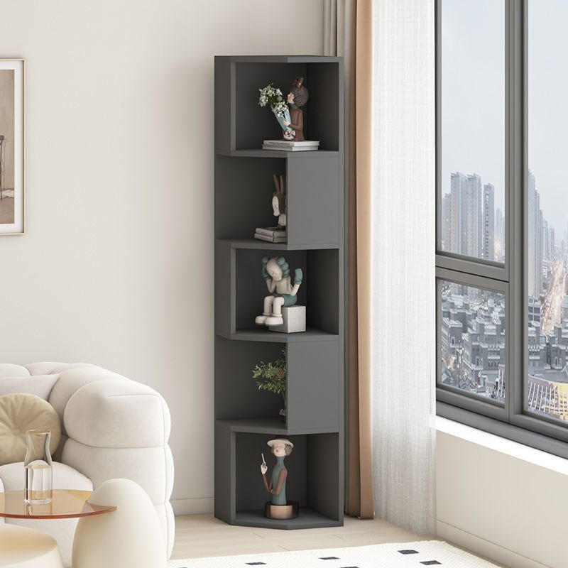 Kka实木角柜靠墙置物架墙角收纳客厅卧室小户Q型三角书架多层储物