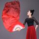 舞蹈扇子跳舞扇真丝古典生命 河长绸扇儿童加长古风渐变广场舞扇