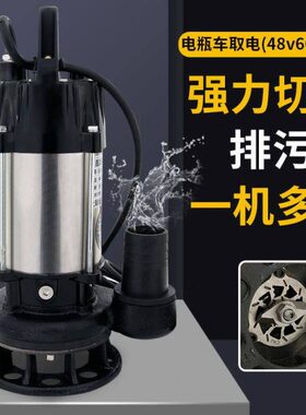 直流切割污水泵抽粪泵2寸48v60v无刷1寸家用电动车大功率化粪池泵