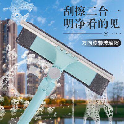 擦玻璃刮擦一体家用双面玻璃擦加长伸缩擦窗刮水器旋转玻璃刷