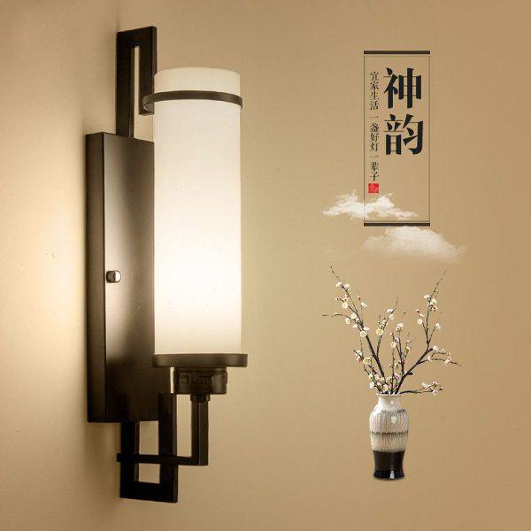 现代新中式壁灯客厅卧室床头灯楼梯过道仿古酒店电视背景墙壁灯具