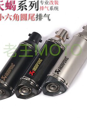 摩托跑车改装ninja300/400黄龙300/600 天蝎小六角地平线排气管