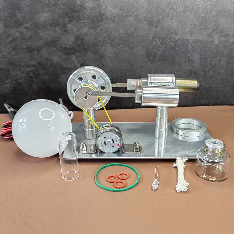 斯特林发动机大灯泡发电机外燃机微型发电机Q发动机模型引擎迷你