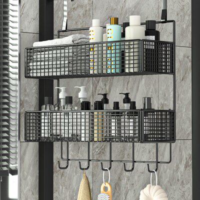 浴室置物架洗手间挂衣钩冲凉房挂篮淋浴房免打孔挂钩卫生间收纳架