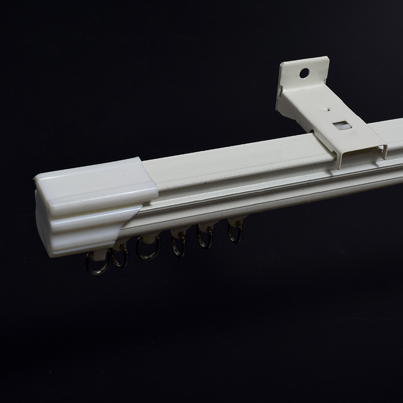 加厚铝合b金窗帘轨道静音罗马杆窗帘杆单双轨道滑轨滑轮顶装侧装