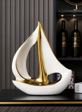 一帆风顺帆船摆件轻n奢高档玄关办公室客厅酒柜家居装饰送领导大