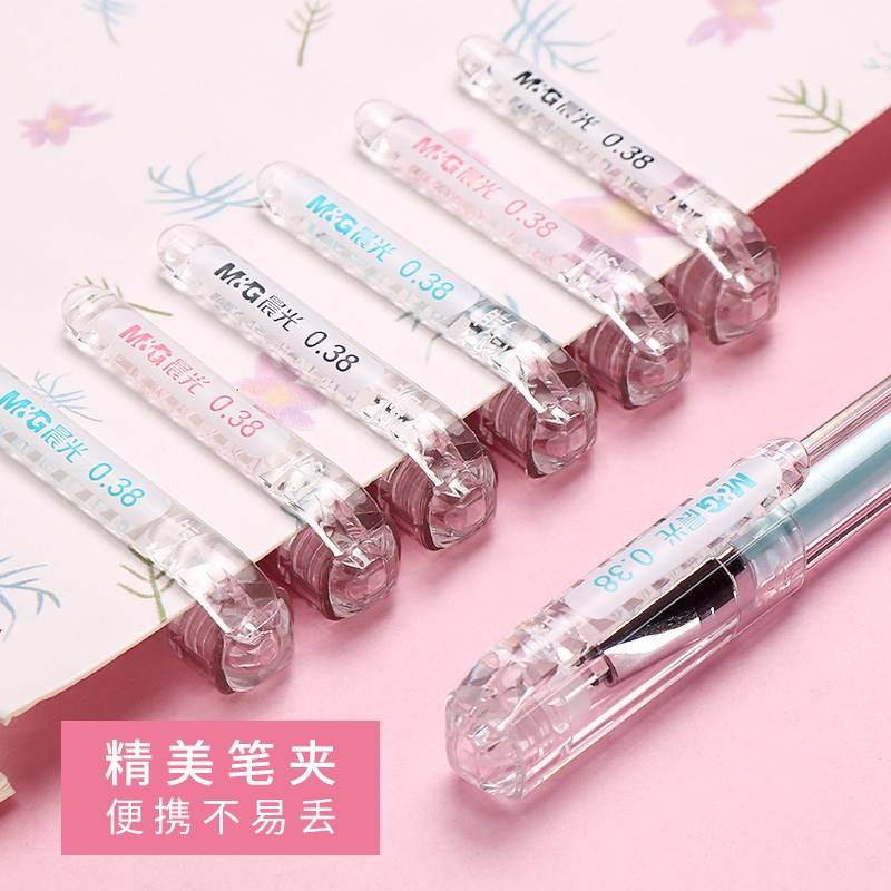 中性笔黑色038mm红笔日系可爱超萌创H意水性笔学生用水性笔黑色签