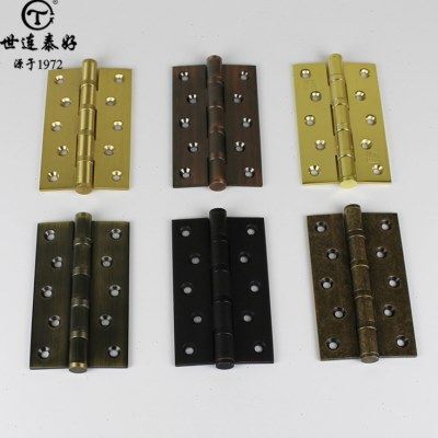 世连泰好全铜合页实木门平开门铰链金色黑色复古纯铜折页加厚5寸,基础建材,普通型合页,淘宝优惠券,粉丝福利购,淘宝优惠卷