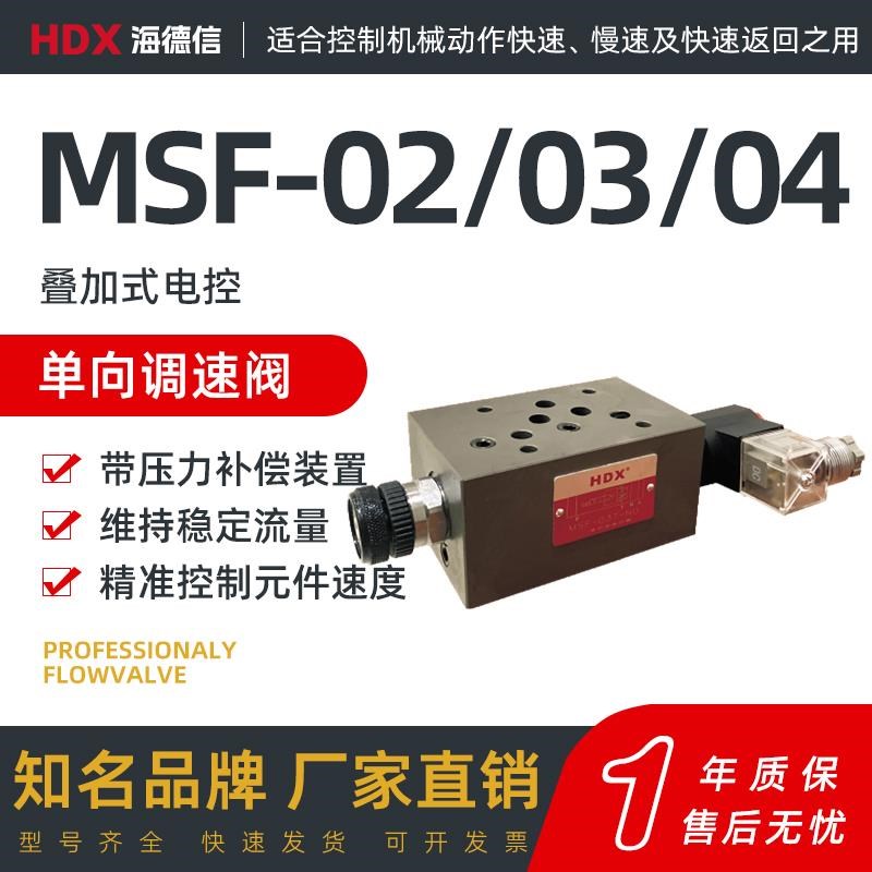 新款HDX单向节流阀MSFq-03T/02T/03P/02P-NO/NC叠加式电包邮