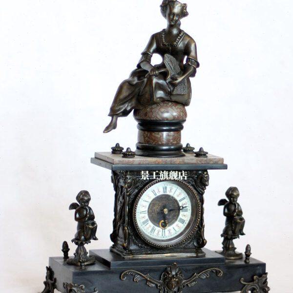 仿古钟表 古典座钟 机械钟 工艺钟表 欧式发条钟表 铜铸理石钟