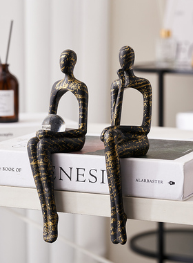 北欧抽象艺术摆件轻奢高档客厅酒C柜玄关办公室书房桌面软装饰品