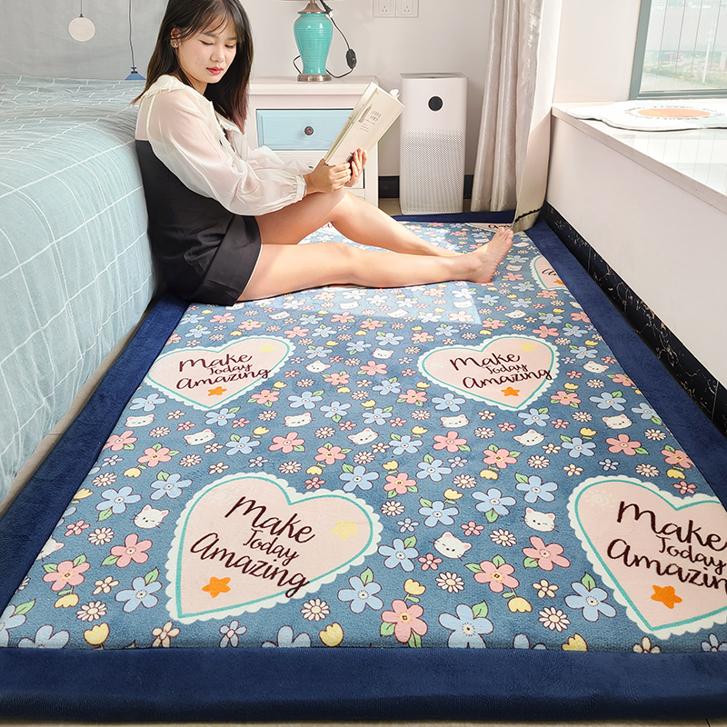 冬季打地铺神器地垫卧室床边睡觉防摔隔寒垫加P厚榻榻米床垫可收