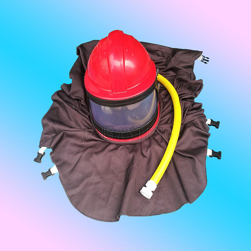 喷砂防护用品送风调温喷沙头盔帆布喷沙帽打磨防尘帽打砂头部保护