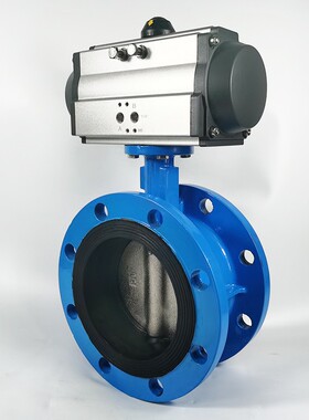 气动法兰式蝶阀 D641X-16Q软密封阀门DN50 65 80 100 150 250 300