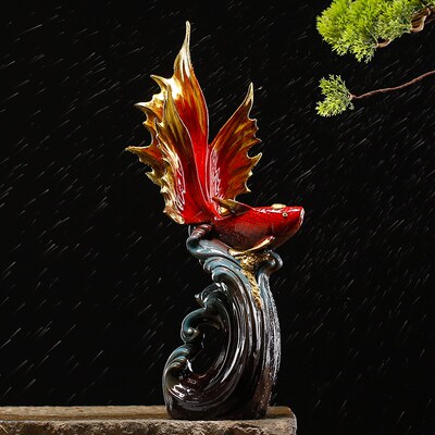 年年有余陶瓷客厅博古架办公室金鱼装饰创意摆件新年送礼乔迁礼品