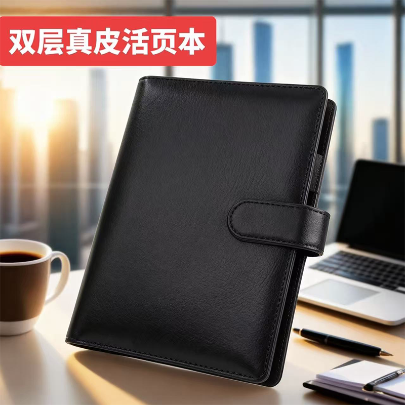 高档商务活页本双层真皮笔记本图片