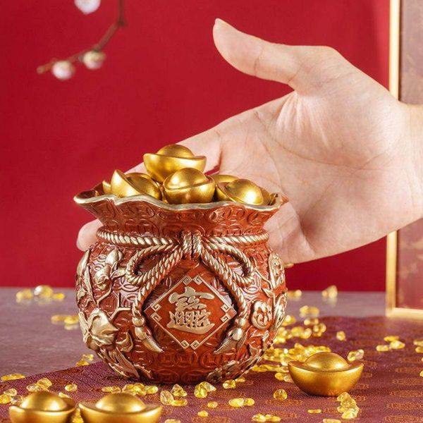 朱炳仁铜 五福聚宝袋 桌面装饰铜摆件聚宝盆开业礼品存钱罐,家居饰品,国学摆件,淘宝优惠券,粉丝福利购,淘宝优惠卷