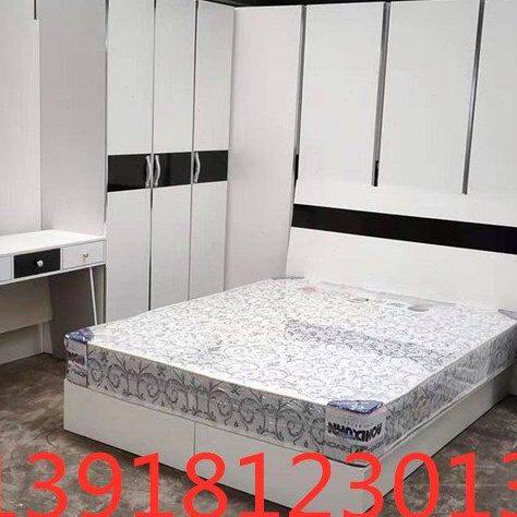 免漆板式卧室家具四门衣柜双人床床头柜板式床组合写字台单人床