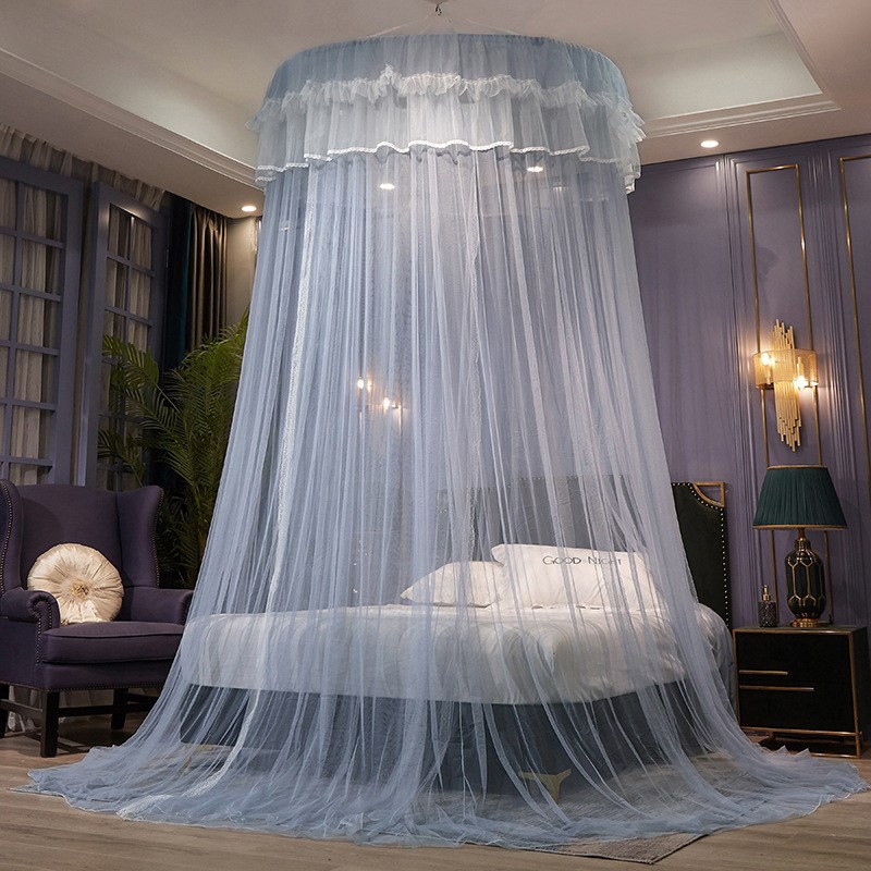 圆顶蚊帐免安装1.8米1.5m床2家用双人公主风单人加W密吊顶吸顶落