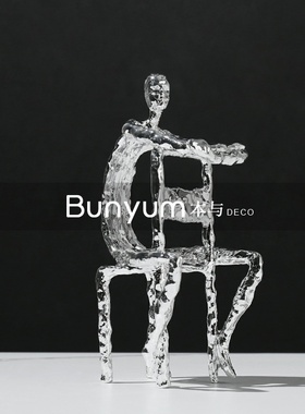 简约现代售楼处样板房间软装x饰品家居客厅金属人物创意工艺品摆