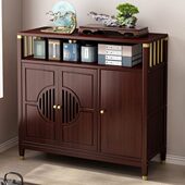 复古博古架中式 非实木茶室茶柜置物架子茶具茶叶收纳柜客厅茶水柜