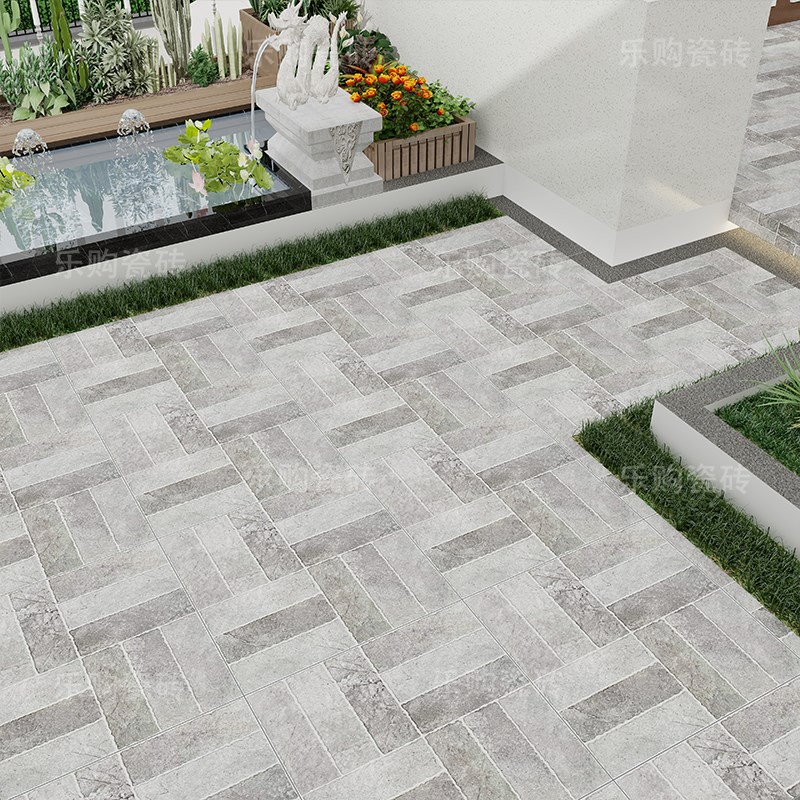 户外庭院拼花砖600X600别墅露台楼顶花园地O砖院子防滑瓷砖仿古砖