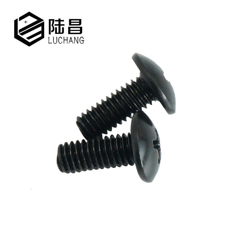 TM黑色十字大扁头机螺钉 大伞头蘑菇头机牙G电子小螺丝钉M4X*6-25