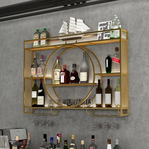 铁艺简约挂墙酒架墙上酒柜餐厅客厅壁挂酒架家用墙壁展示柜现代风