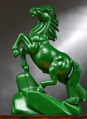 绿色实木马到成功摆件o绿马护体家居客厅办公室桌面装饰送礼工艺
